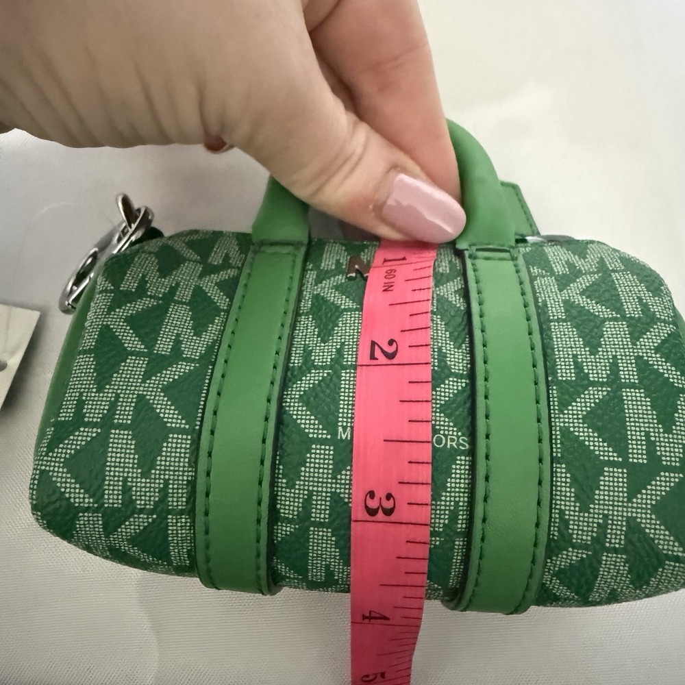 NWT MICHAEL KORS Micro Duffle Pouch Bag Charm/ Key Chain Coin Purse Kelly Green - Picture 11 of 11